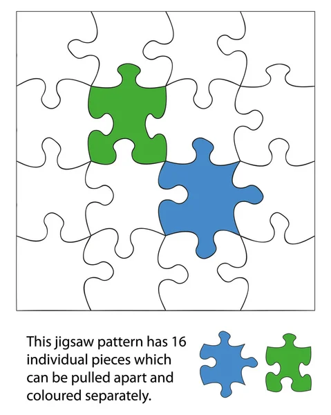 16 piece jigsaw — Stock Vector