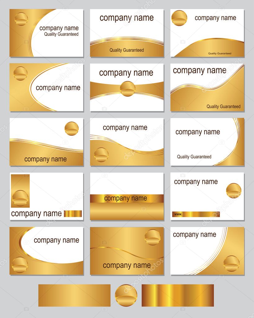 Gold coloured business cards