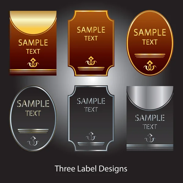 Tres diseños de etiquetas — Archivo Imágenes Vectoriales