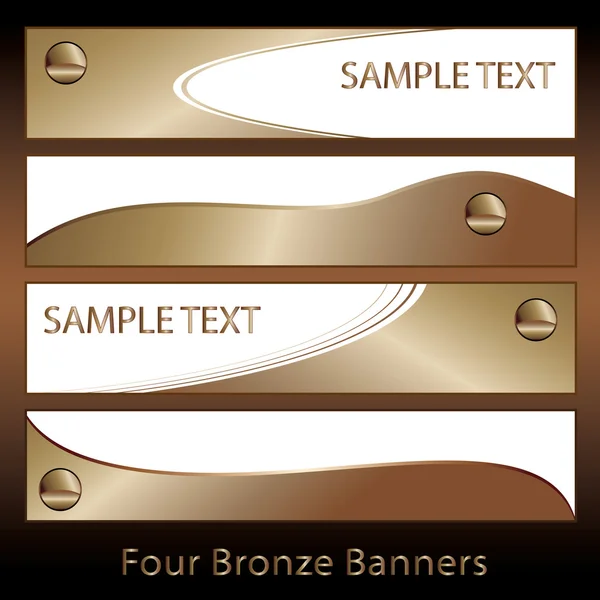Bandiere color bronzo — Vettoriale Stock