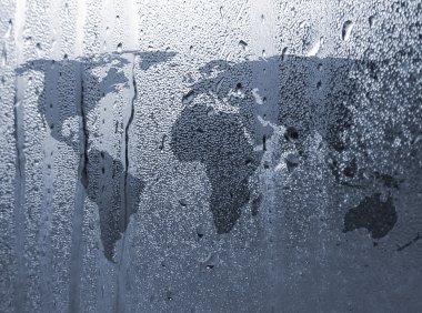 Dünya Haritası üzerinde su desenleri