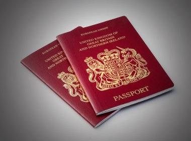 Two UK passports clipart