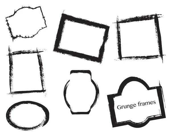 Zeven grunge frames — Stockvector