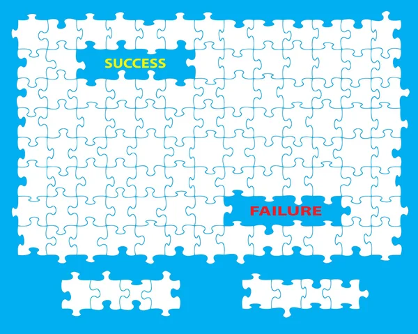 Succes mislukking jigsaw — Stockvector