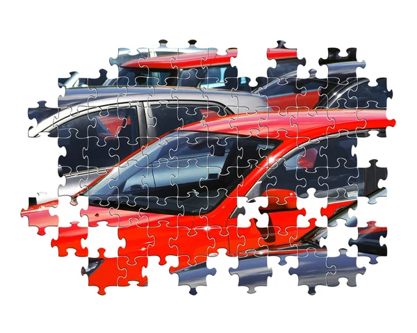 Car jigsaw — Stock Photo, Image