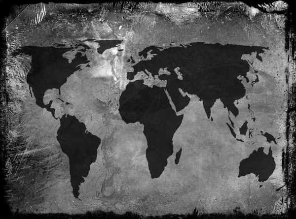 Grunge 的世界地图 — 图库照片