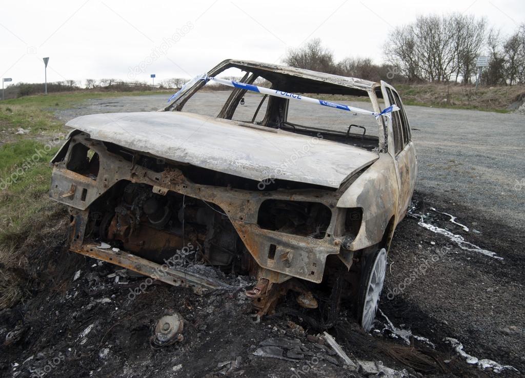 Burnt out car.