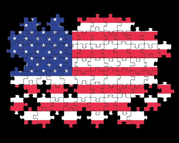 USA vlag jigsaw puzzle — Stockfoto