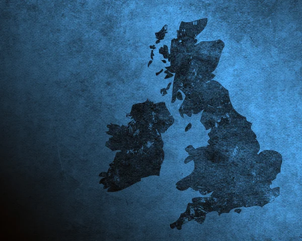 ブルー汚れた英国とアイルランドの地図 — ストック写真
