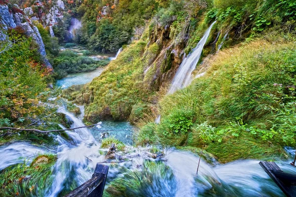 Autumn Valley Waterfalls — Stock Photo, Image