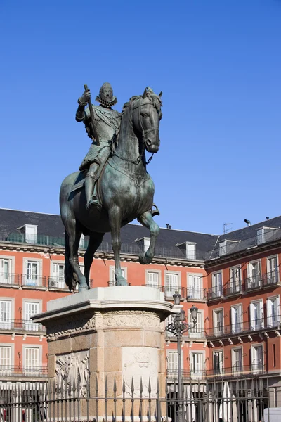 Koning philip iii monument in madrid — Stockfoto