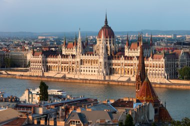 Parliament Building in Budapest at Sunset clipart