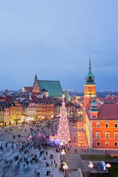 Vieille ville de Varsovie au crépuscule — Photo