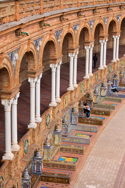 Plaza de espana colonnade Seville — Stok fotoğraf