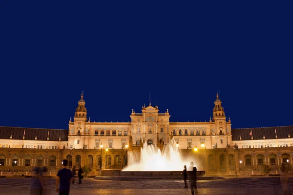 Plaza de España de noche en Sevilla — Foto de Stock