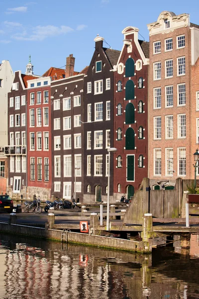 Amsterdam Casas ar pôr do sol — Fotografia de Stock