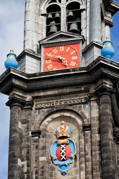 Détails de la tour Westerkerk à Amsterdam — Photo