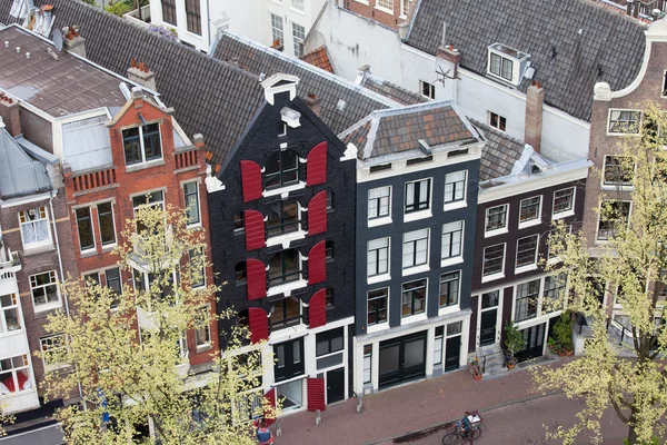 Domy v Amsterdamu z výše — Stock fotografie