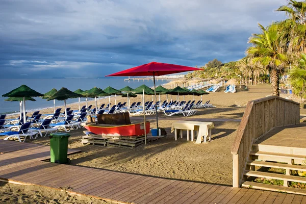 Praia de Marbella na Costa del Sol em Espanha — Fotografia de Stock