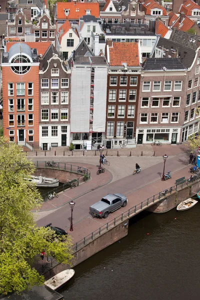 Amsterdam şehir cityscape yukarıda — Stok fotoğraf