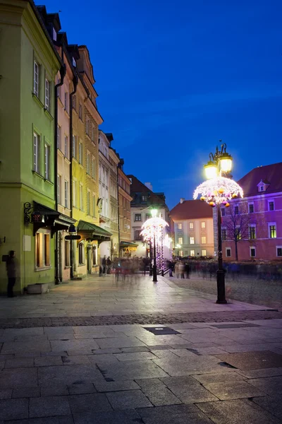 Ciudad vieja de Varsovia por la noche — Foto de Stock