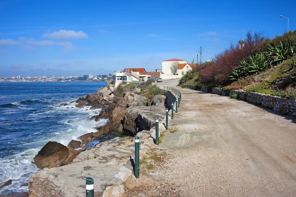 Strada Lungo l'Oceano Atlantico a Estoril — Foto Stock