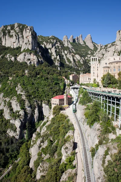 Montserrat dağlar raf demiryolu, İspanya — Stok fotoğraf