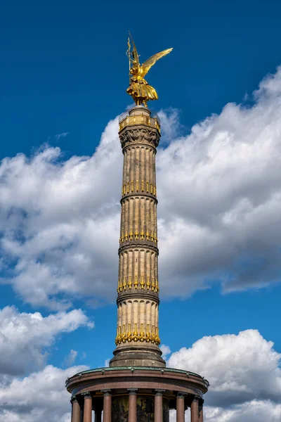 Victory Column City Berlin Germany Gilded Statue Victoria Roman Goddess — Stock Photo, Image