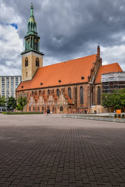 Mary Kerk Duits Marienkirche Berlijn Duitsland Gotische Stijl Stad Oriëntatiepunt — Stockfoto