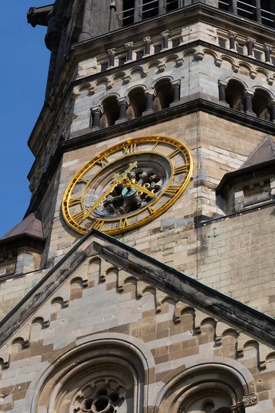 Kaiser Wilhelm Memorial Church Tower Klocka Arkitektoniska Detaljer Berlin Tyskland — Stockfoto