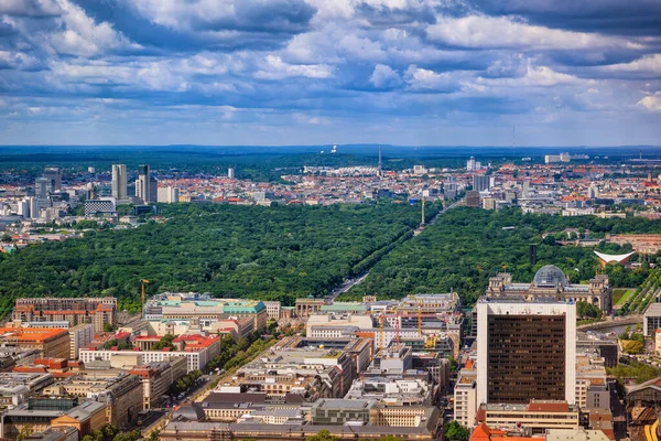 City Berlin Cityscape Tiergarten Park Germany Central Mitte District Aerial — Stock Photo, Image