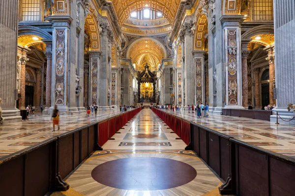 Vaticano Roma Itália Setembro 2020 Basílica Papal São Pedro Interior — Fotografia de Stock