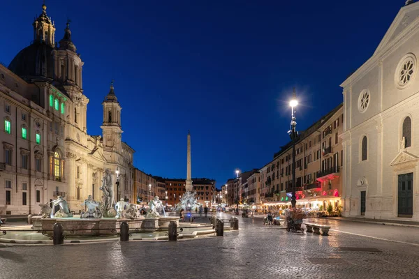 Piazza Navona Square Night City Rome Italy — Stock Photo, Image