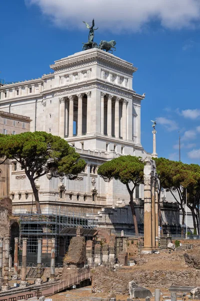 Rzym Włoszech Widok Ołtarz Ojczyzny Pomnik Wiktora Emmanuela — Zdjęcie stockowe
