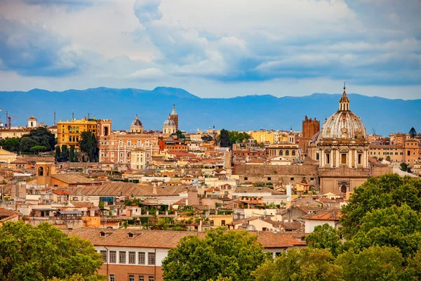 Ciudad Roma Italia Paisaje Urbano Del Cerro Del Janículo Gianicolo —  Fotos de Stock