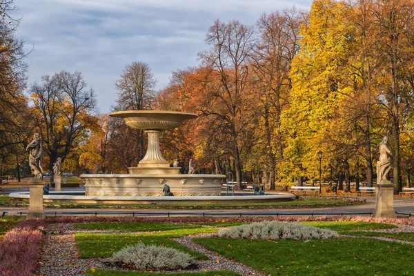 Otoño Jardín Sajón Varsovia Polonia — Foto de Stock