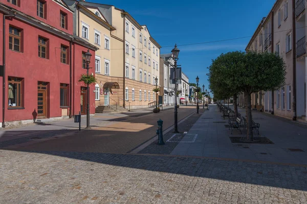 Warszawska Gatan Staden Ciechanow Polen Huvudgatan Boulevard Stadens Centrum Morgonen — Stockfoto