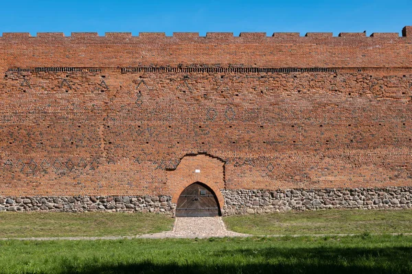 Castle Masovian Dukes Defensive Brick Wall Entry Gate Ciechanow Poland —  Fotos de Stock