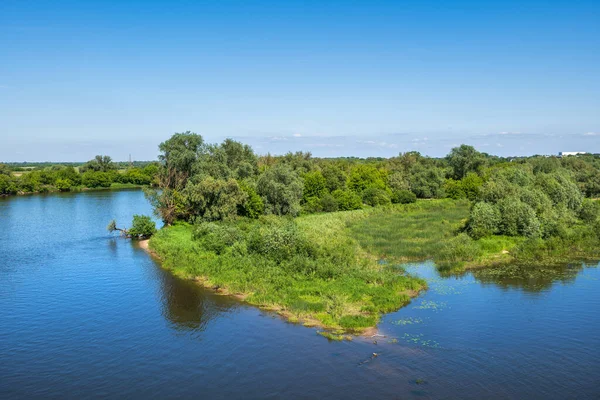 Río Narew Paisaje Escénico Azul Verde Voivodato Masoviano Polonia —  Fotos de Stock