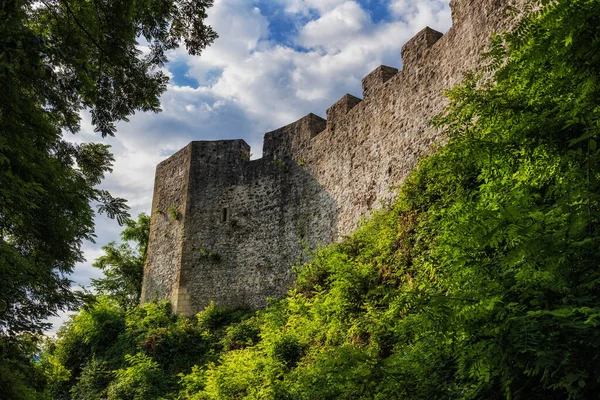 Celje Castle Celjski Grad Medieval Stone Wall Battlement Slovenia — Fotografia de Stock