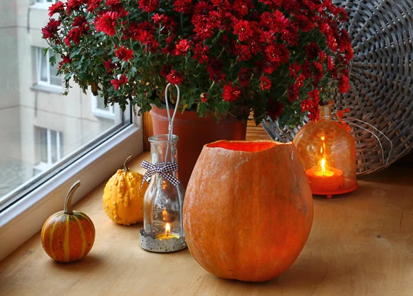Autumn design of a window — Stock Photo, Image