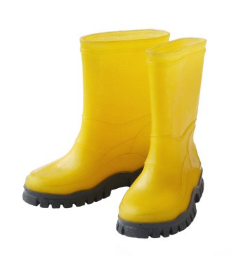 Two yellow gumboots clipart