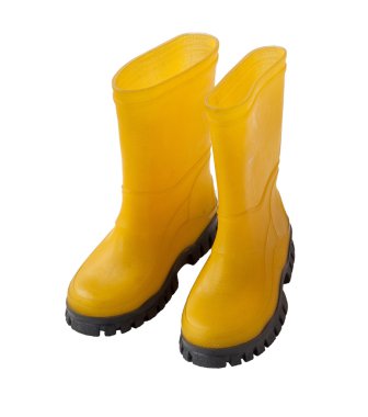 bir çift sarı gumboots