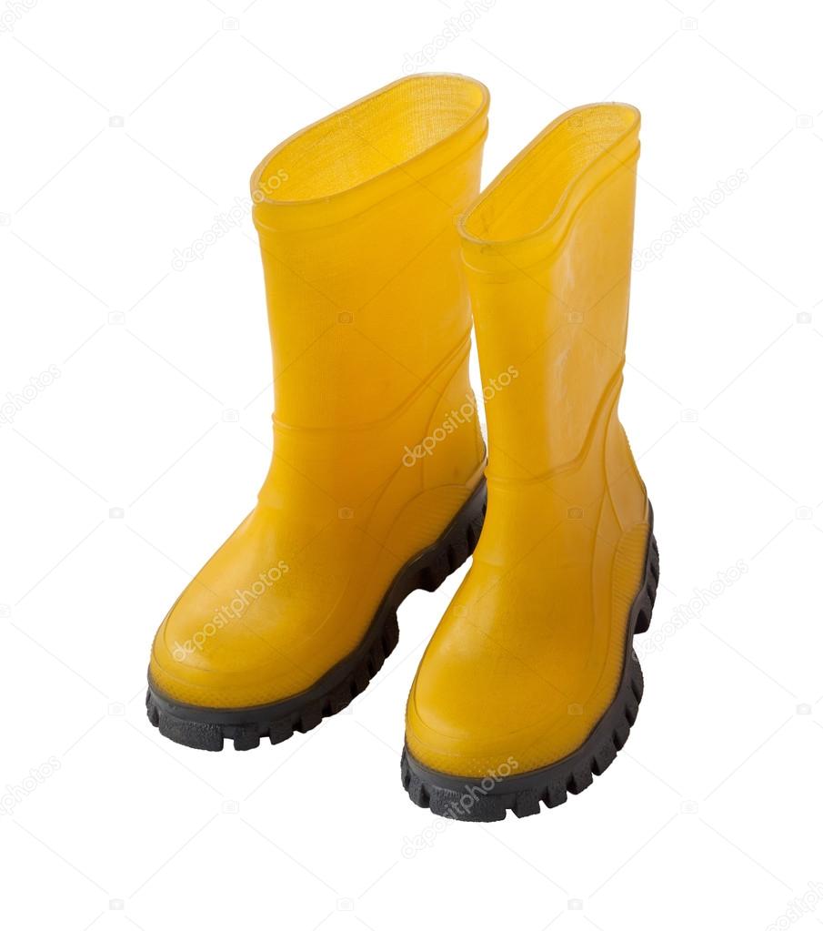 A pair of yellow gumboots