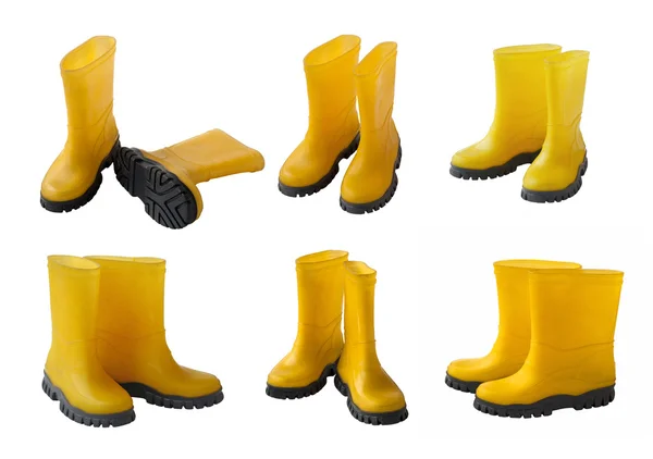 Zestaw żółty gumboots — Zdjęcie stockowe