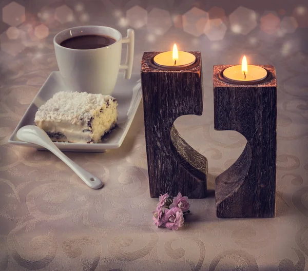 Mattinata romantica con caffè . — Foto Stock