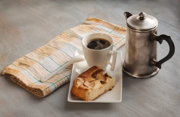 Taza de café y tarta de queso — Foto de Stock