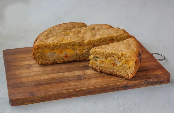 Torta de queijo com legumes — Fotografia de Stock