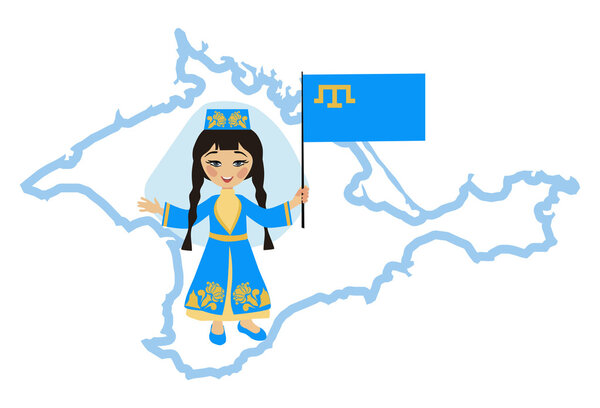 Girl in the Crimean Tatar national costume