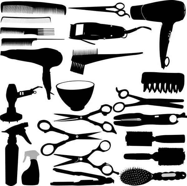 Hairdressing related symbols — Stock Vector